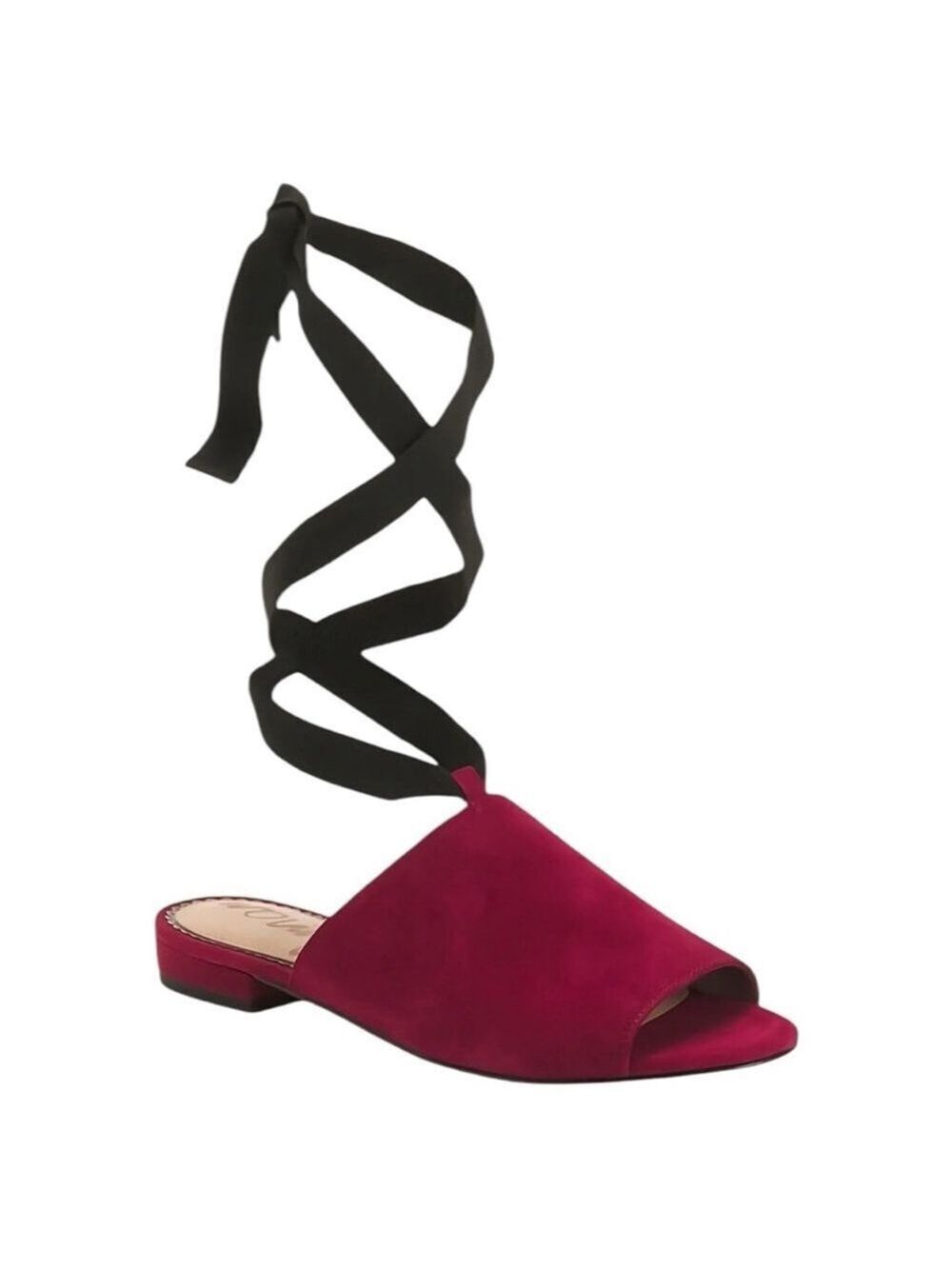 Sam Edelman Women's Suede Leather Theodora Sandals Mules with ties Magenta Sz 8 - Picture 2 of 12